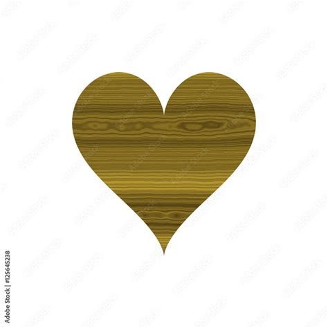 Wooden beige heart decoration on white bckground Stock Illustration ...