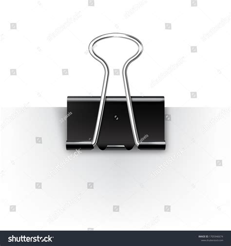 Realistic Paper Binder Metal Paper Clip Holder Royalty Free Stock Vector 1705946674