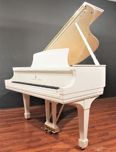 White Steinway Grand Piano Model L 510 Restored 2020 Heirloom Grade