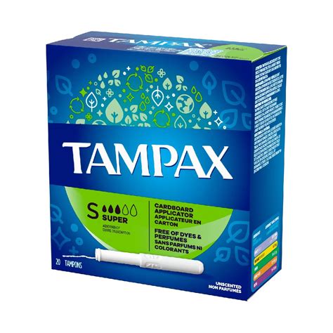 Tampax Anti Slip Grip Cardboard Applicator Super Absorbency Tampons 20s