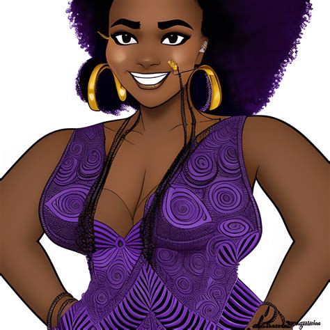 Beautiful Black Woman In Purple Creative Fabrica