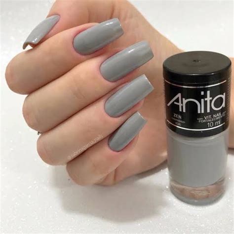 Esmalte Anita Cor Cinza Claro Zen Shopee Brasil Em Unhas