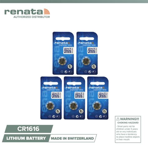 Renata CR1616 Watch PC Batteries Single Pack Set Of 5 Lazada PH