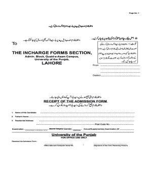 Fillable Online Pu Edu Special Category Form Part II Cdr Punjab