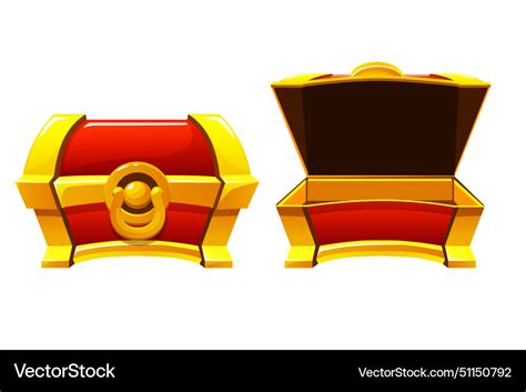 Open And Close The Empty Treasure Chest Game Vector Image