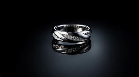 Premium Photo Elegant Silver Ring On Dark Background