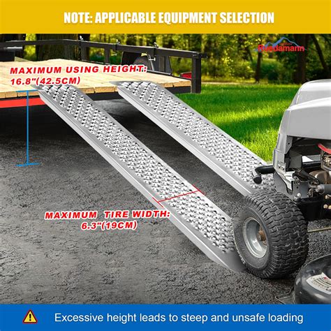 Ruedamann 5 L × 8 5 W Aluminum Loading Ramp 880 Lbs Capacity For Atv