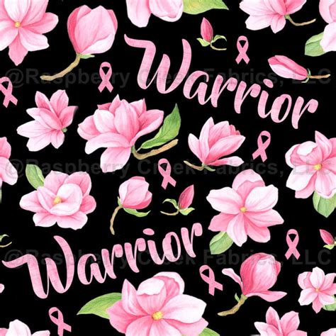 Warrior Pink Ribbons And Flowers Breast Cancer Awareness Raspberry