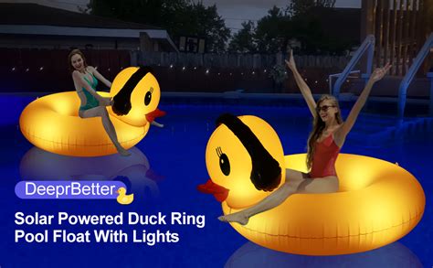 Amazon DeeprBetter Inflatable Duck Pool Float With Lights Solar