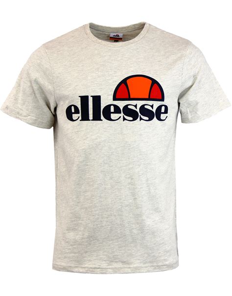 Ellesse Prado Mens Retro Classic Logo Tee In Oatmeal