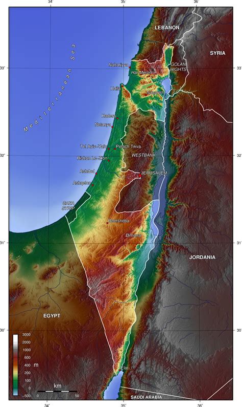 Israel Topographic Map • Mapsof.net