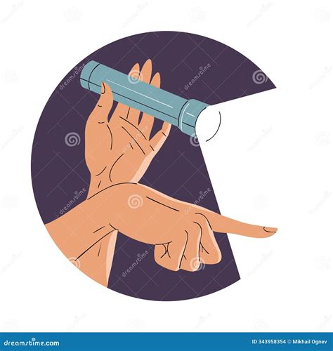 Hands with a flashlight stock vector. Illustration of girl - 343958354