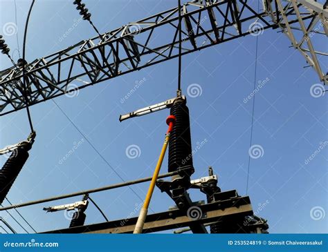 Kv High Voltage Equipment In The Switchyard Royalty Free Stock