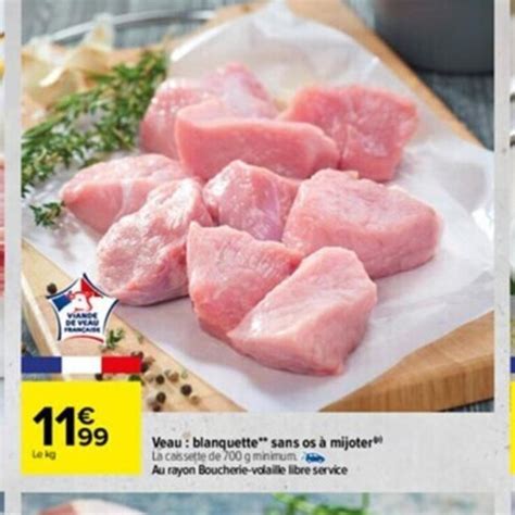 Promo Veau Blanquette Sans Os A Mijoter Chez Carrefour