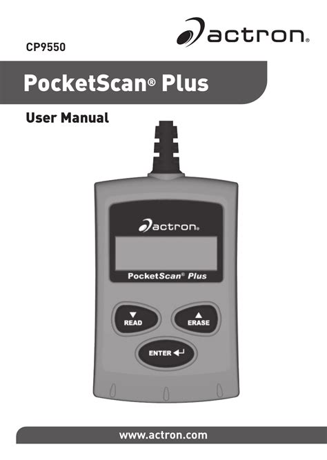 Actron PocketScan Plus CP9550 User Manual | 12 pages | Also for: CP9550