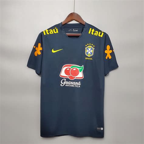 Camisa Sele O Do Brasil Treino Masculina Modelo Torcedor Cinza