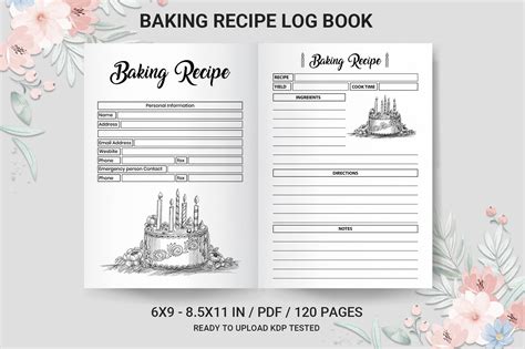 Baking Recipe Log Book Kdp Interior Graphic By Skdesignhub Creative