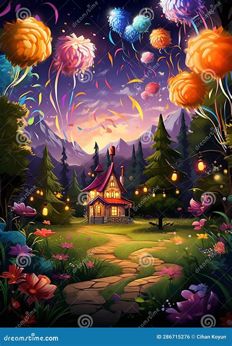 Whimsical Backdrop Graphics Stock Illustration Illustration Of