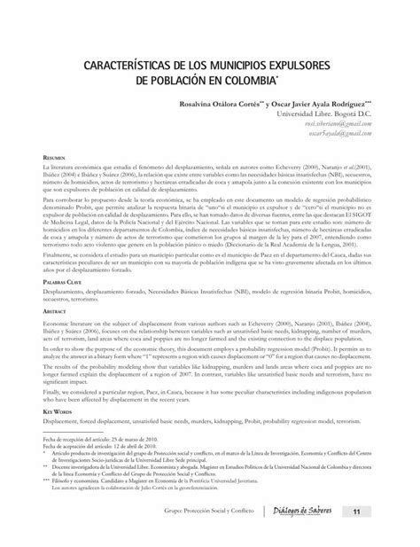 PDF Características de los municipios expulsores de población