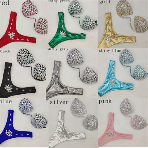 2020 10colors Diamond Bikini Crystal Bikini Swimwear Plus Sizes Bikini Rhinestone Bikini