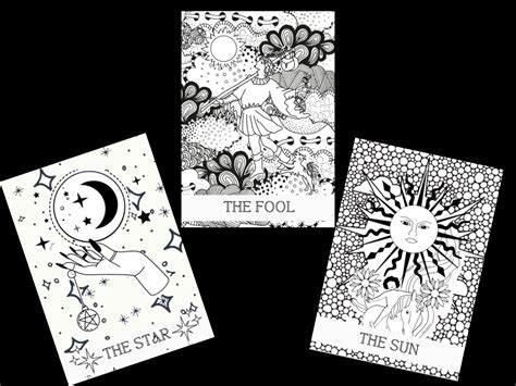 Coloring Pages Tarot Digital Coloring Book Printable For Adults Jpeg