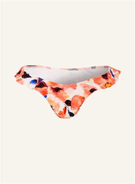 Watercult Bikini Bottoms Bloom Sentiment In Ecru Red Blue