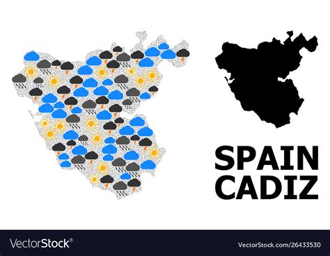 Weather pattern map cadiz province Royalty Free Vector Image