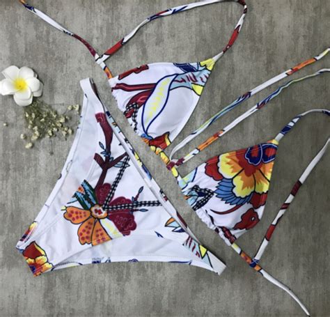 Ms Bind Printed Swimsuit Bikini Sexy Swimsuit Fission On Luulla