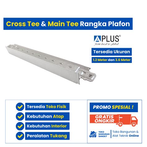 jual rangka plafon cross tee main tee gypsum akustik shopee indonesia