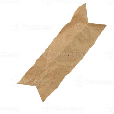 Ribbon Ripped Crumpled Brown Paper 25351820 PNG