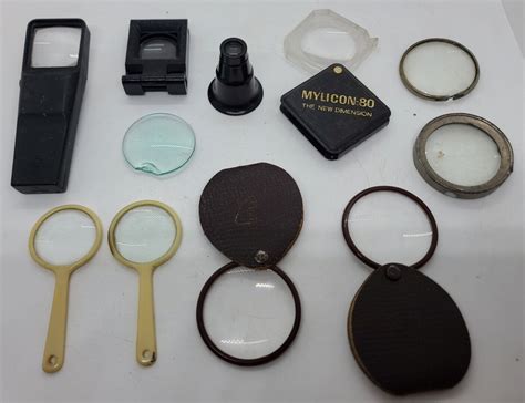 Vintage Lot Of 11 Magnifying Glass Magnifier Glasses Bausch Lomb