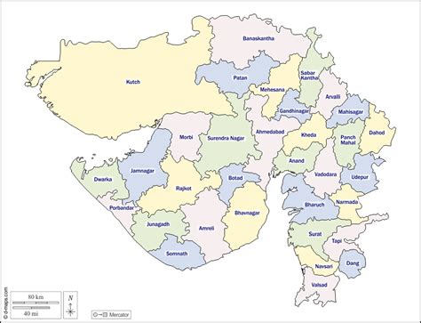 Map Of Gujarat With District Name - Bank2home.com