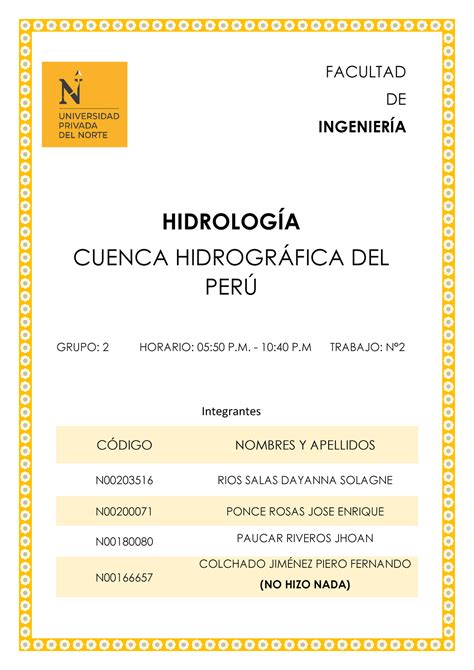 Hidrologia Grupo 3 Final FACULTAD DE INGENIERÕA HIDROLOGÕA CUENCA