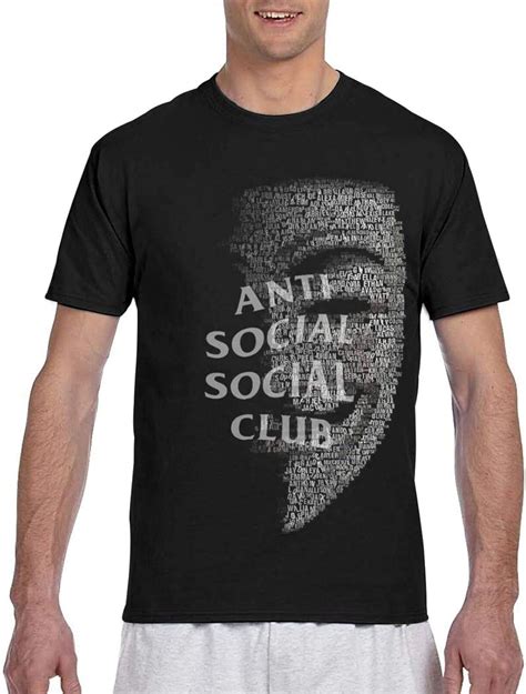 Antisocial Club T Shirt Mens Trendy Fashion Assc Anti Social Club