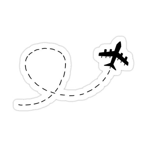 An Airplane Flying Through The Air With A Dotted Line