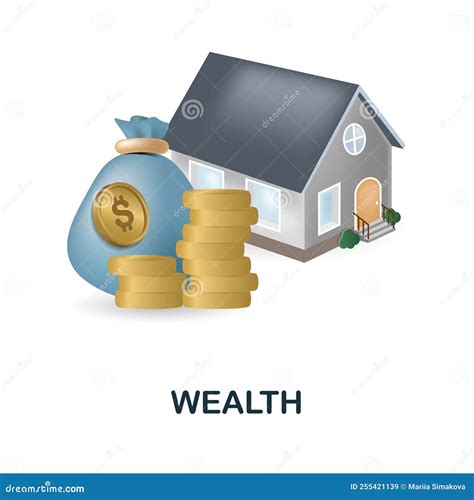 Wealth Icon 3d Illustration From Banking Collection Stock Vector