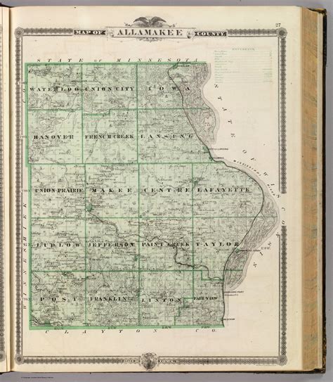 Map Of Allamakee County State Of Iowa David Rumsey Historical Map