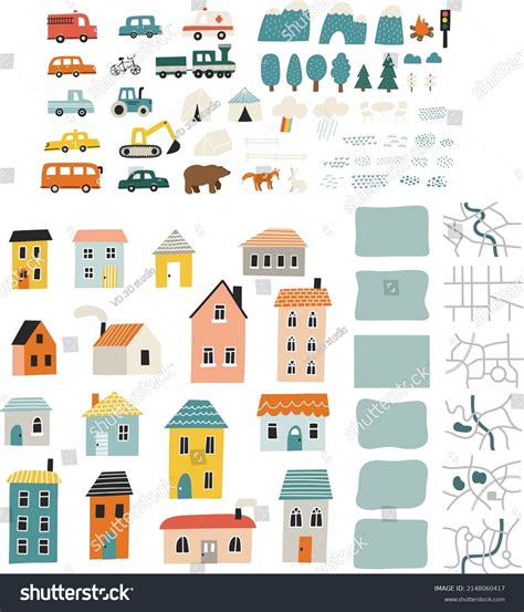 Kids Map Creator Map Creator Set Stock Vector (Royalty Free) 2148060417 | Shutterstock