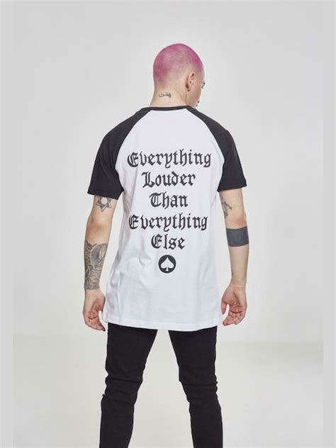 Merchcode Motörhead Everything Louder Raglan T Shirt Λευκό Μαύρο