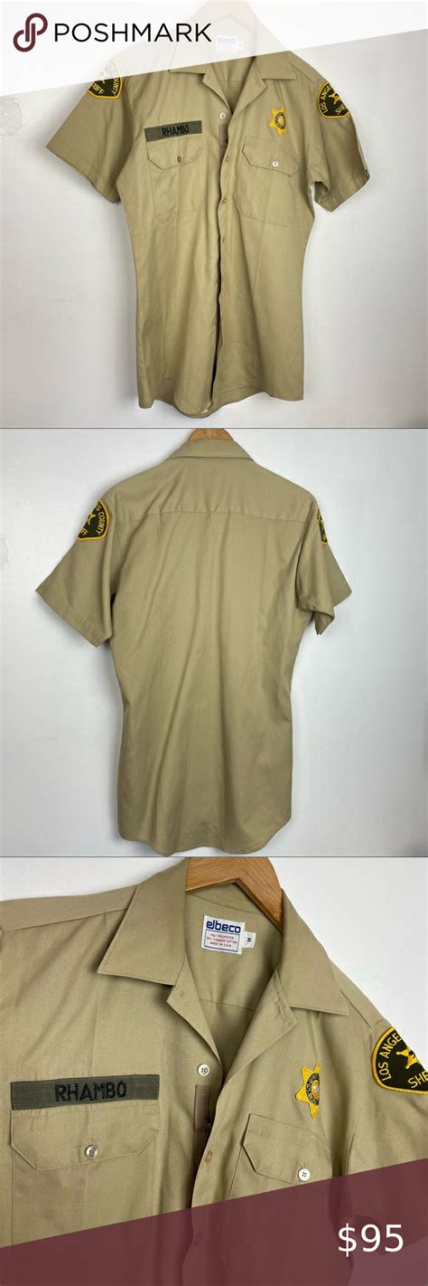 Vintage Los Angeles County Sheriff Uniform Shirt Top Police Button Down