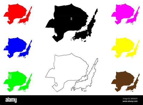 bitung city republic  indonesia region sulawesi map vector