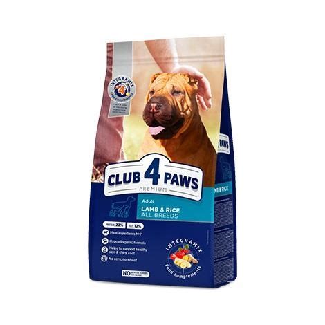 Корм сухой Club 4 Paws Premium для взрослых собак всех пород с ягненком ...