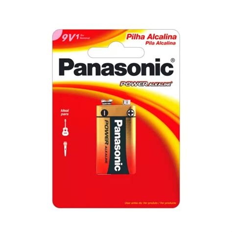 Bateria 9V Pilha Alcalina Panasonic Na UpperSeg