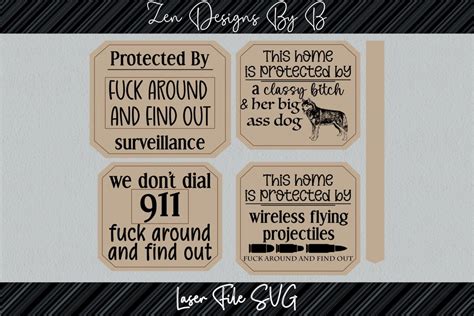 Fuck Around And Find Out Surveillance Sign Bundle Laser SVG We Don T Dial Protected By