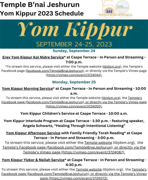 Yom Kippur At The Caspe Terrace Temple B Nai Jeshurun