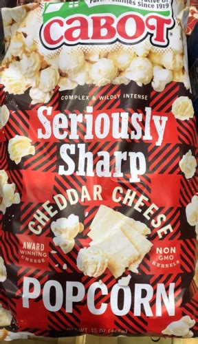 Cabot Seriously Sharp Cheddar Cheese Popcorn 15 Oz Jumbo Warehouse Bag