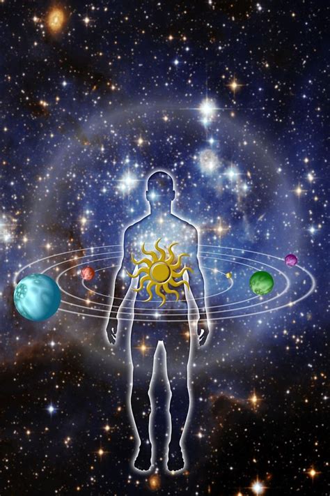 The Human Body Surrounded By Planets And Stars