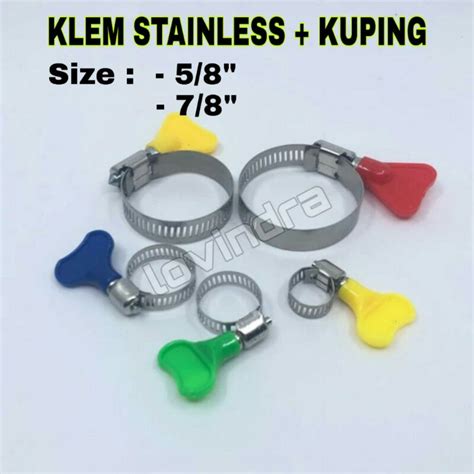 Jual Klem Selang Bahan Stainless Dengan Pemutar Kuping Ukuran 5 8 Dan