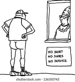 Black White Vector Illustration Naked Man Stock Vector Royalty Free