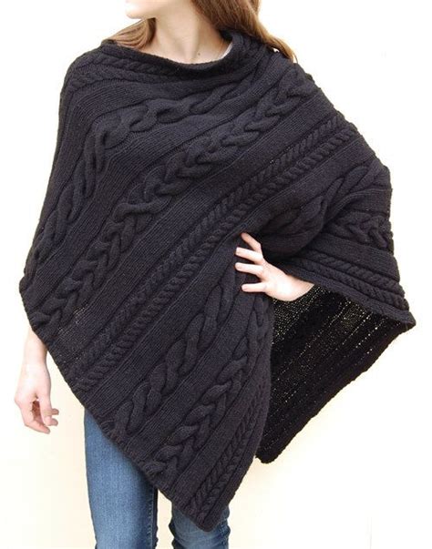 Dianne Cabled Poncho Pattern By Jenniferwenger On Etsy Poncho